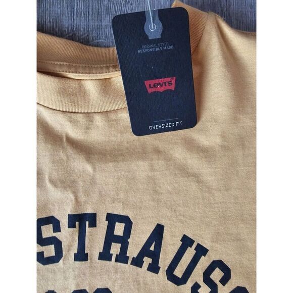 Levis Shirt Mens Extra Small ( Oversized Style ) Yellow Black Short Sleeve NWT u - Picture 3 of 8